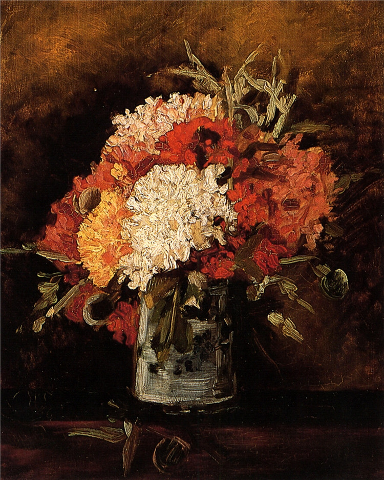 Vase With Carnations 3 Van Gogh Oil Painting